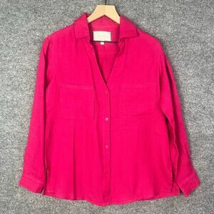 Brochu Walker 100%‎ Linen Collar Long Sleeve Button Down Shirt Women’s SZ XS